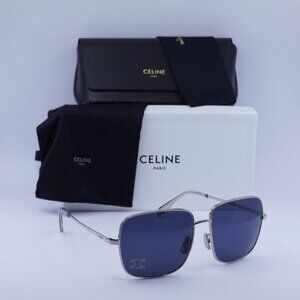 Celine CL40284U 16V Square Sunglasses–Palladium/Blue